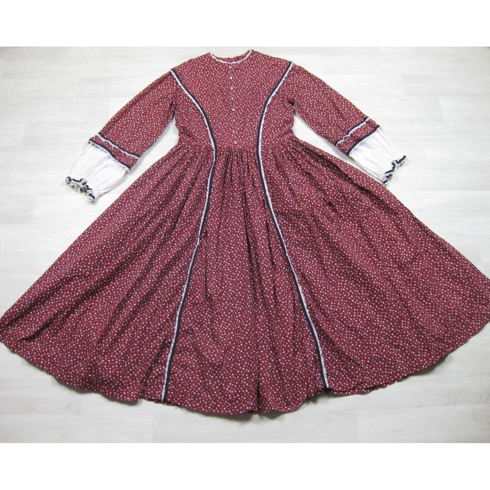 Vintage 70s Prairie Dress (L) Cotton Calico Floral Cottagecore Gunne Ren Faire